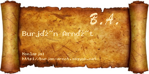 Burján Arnót névjegykártya